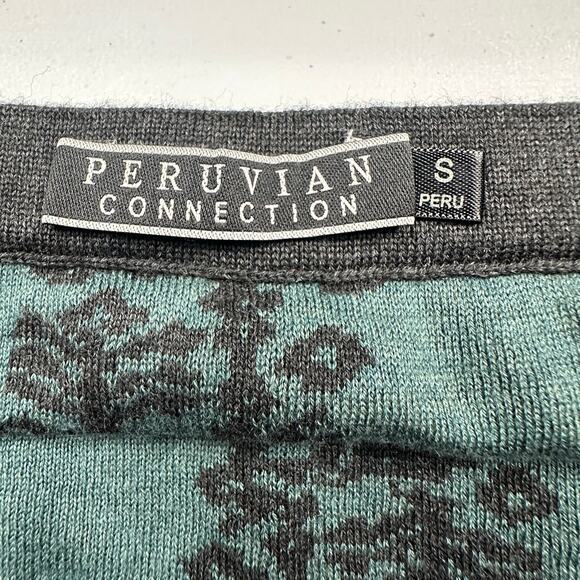 Peruvian Connection Skirt Womens Small Green Pima Cotton Pullon Stretch Career - Picture 3 of 9